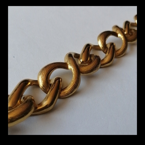 Vintage Napier unsigned Necklace Gold Chunky Chain Oval Eternity Links Statement - Picture 6 of 11